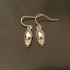 Silver Pyrite French Hook Earrings